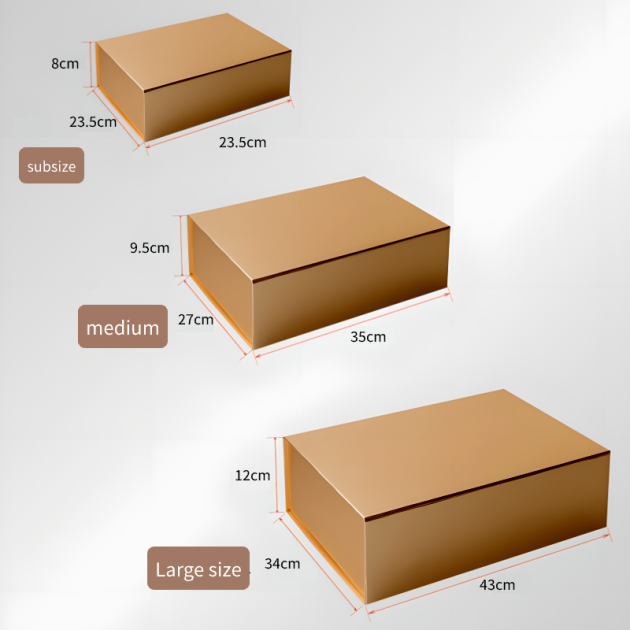Lot de 3 Boîtes Cadeaux Magnétiques Premium – Noir, Blanc ou Or – 3 Tailles Disponibles